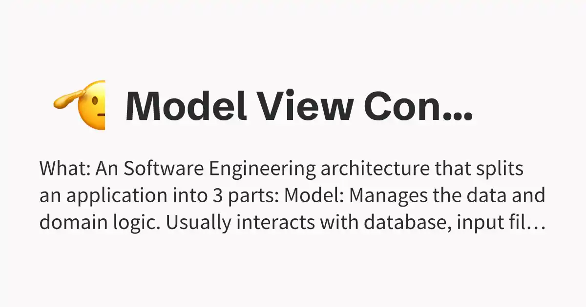 Model View Controller